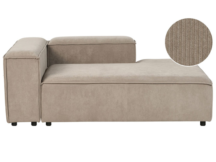 Ardal Left Hand Jumbo Cord Chaise Lounge Taupe