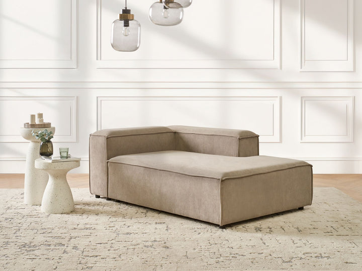 Ardal Left Hand Jumbo Cord Chaise Lounge Taupe