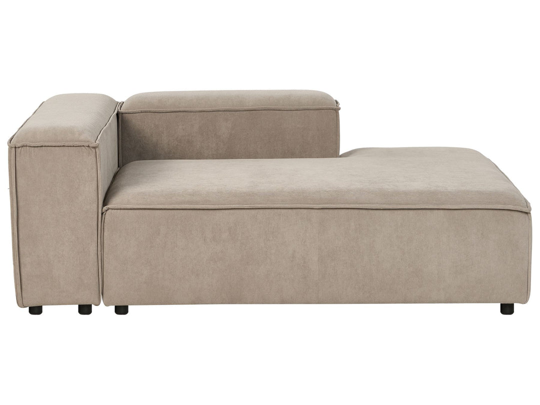 Ardal Left Hand Jumbo Cord Chaise Lounge Taupe