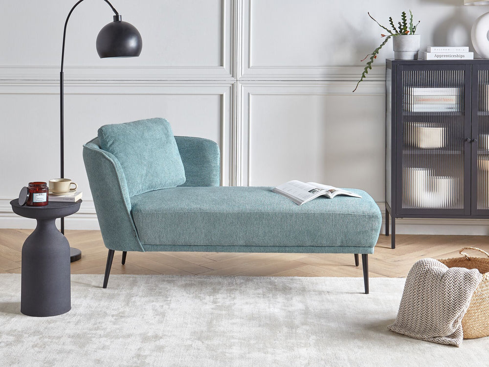 Blue left hand chaise lounge