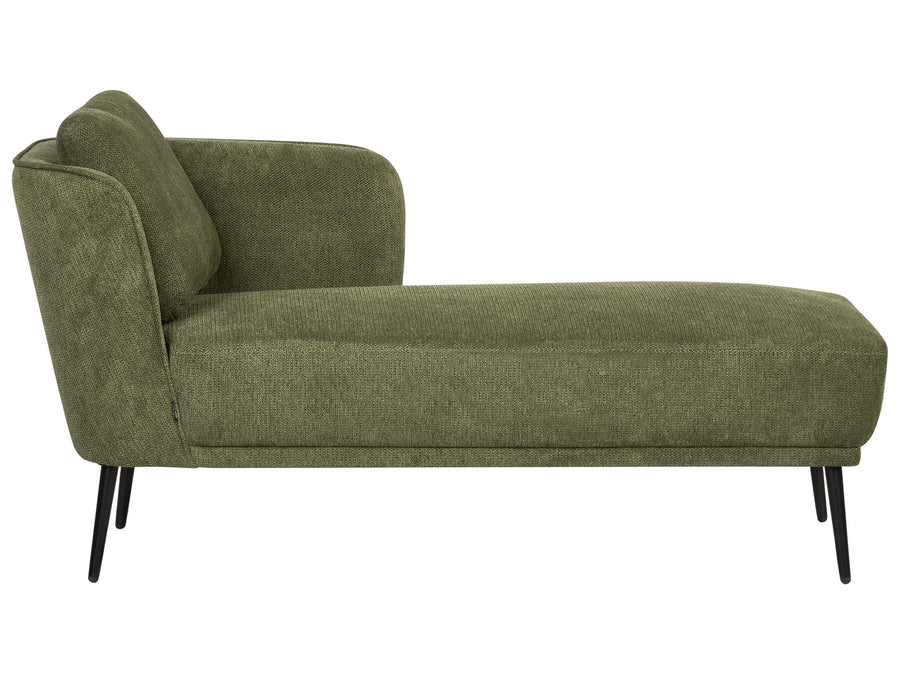Fabric chaise lounge with cushion green