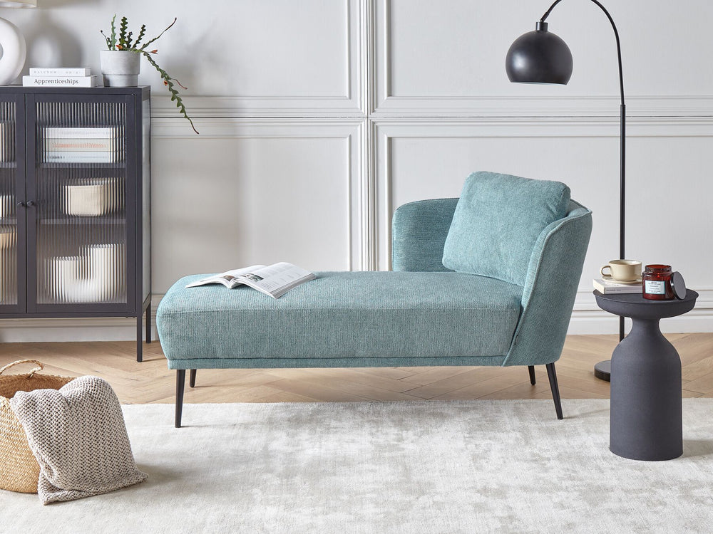 Blue right hand chaise lounge