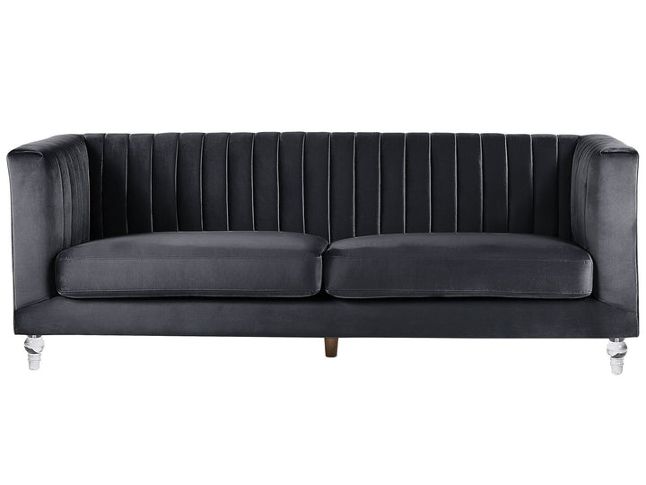 Arvika 3 Seater Velvet Fabric Sofa Black