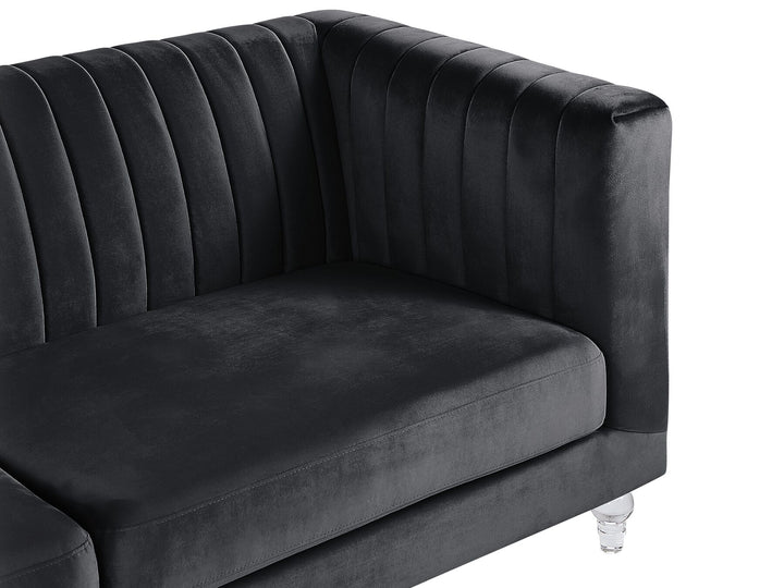 Arvika 3 Seater Velvet Fabric Sofa Black