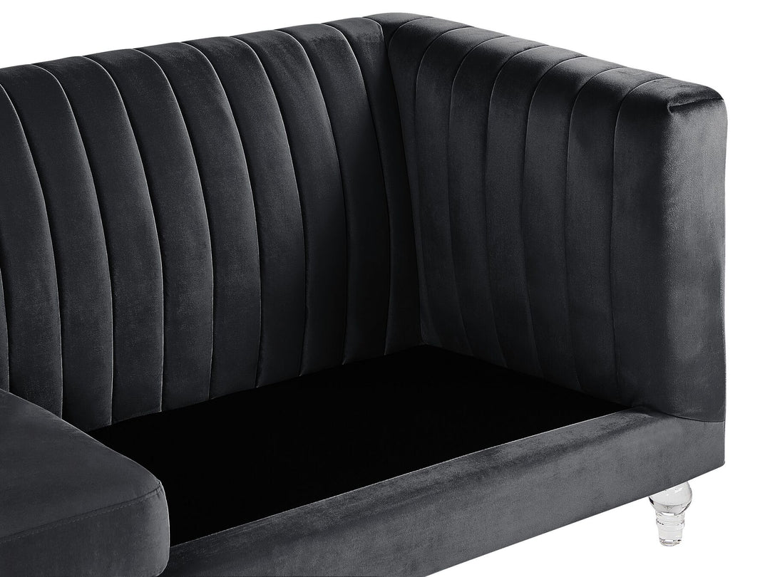 Arvika 3 Seater Velvet Fabric Sofa Black