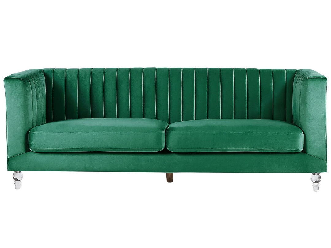 Arvika 3 Seater Velvet Fabric Sofa Green