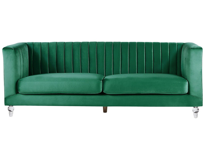 Arvika 3 Seater Velvet Fabric Sofa Green