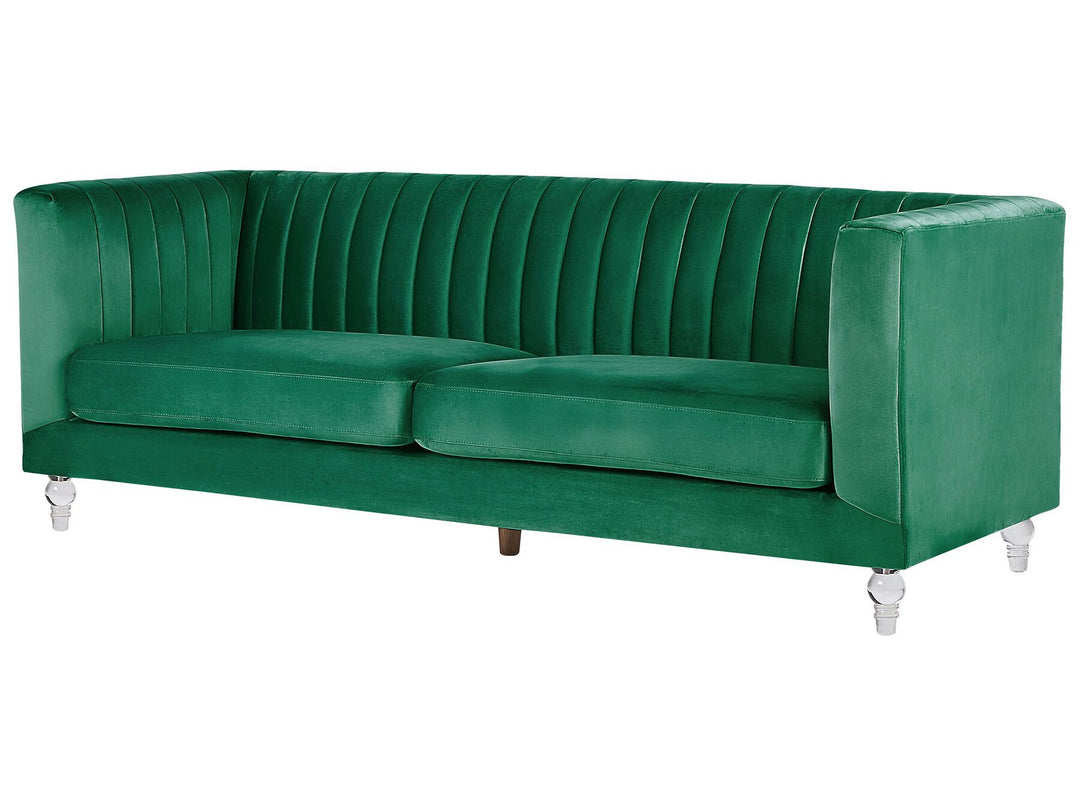 Arvika 3 Seater Velvet Fabric Sofa Green