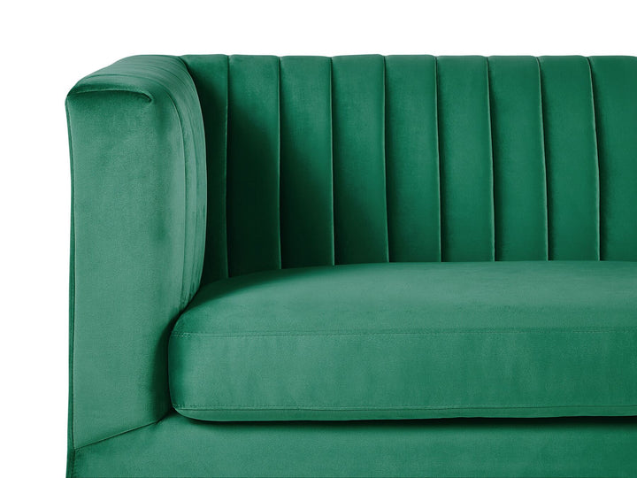 Arvika 3 Seater Velvet Fabric Sofa Green