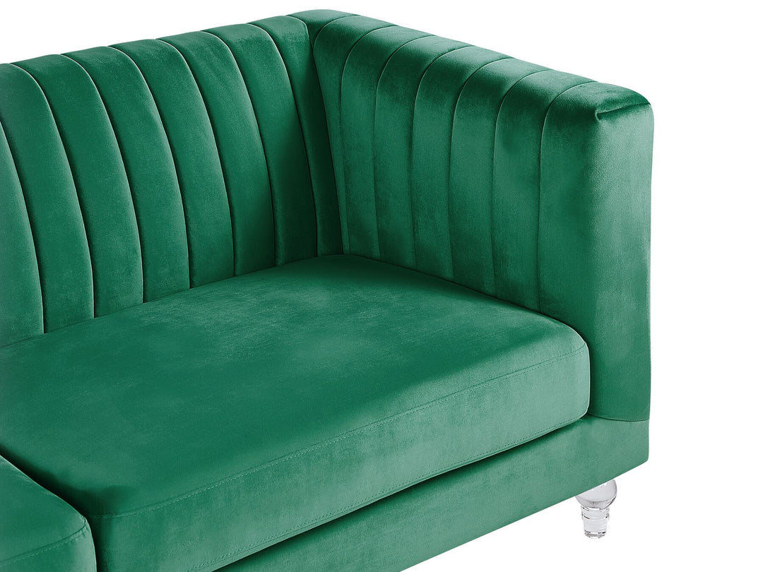 Arvika 3 Seater Velvet Fabric Sofa Green