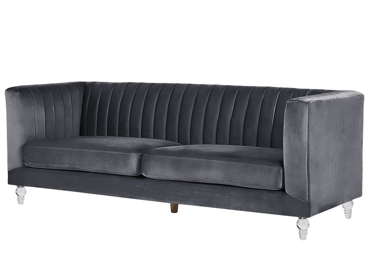 Arvika 3 Seater Velvet Fabric Sofa Grey