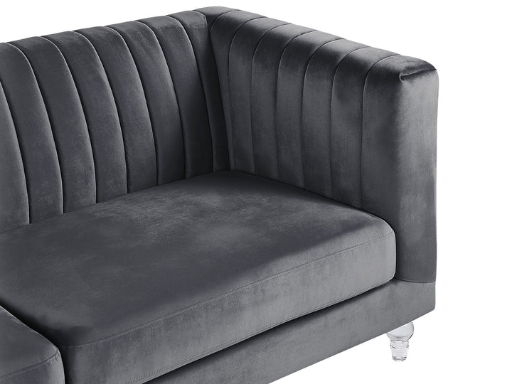 Arvika 3 Seater Velvet Fabric Sofa Grey