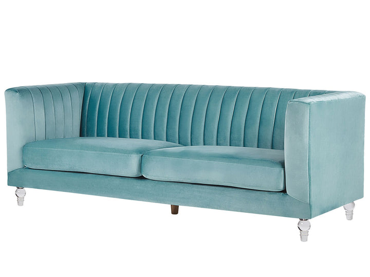 Arvika 3 Seater Velvet Fabric Sofa Light Blue