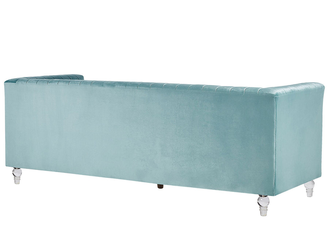 Arvika 3 Seater Velvet Fabric Sofa Light Blue