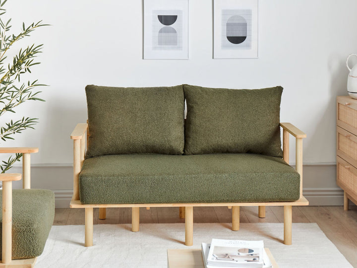 Asker 2 Seater Boucle Sofa Dark Green