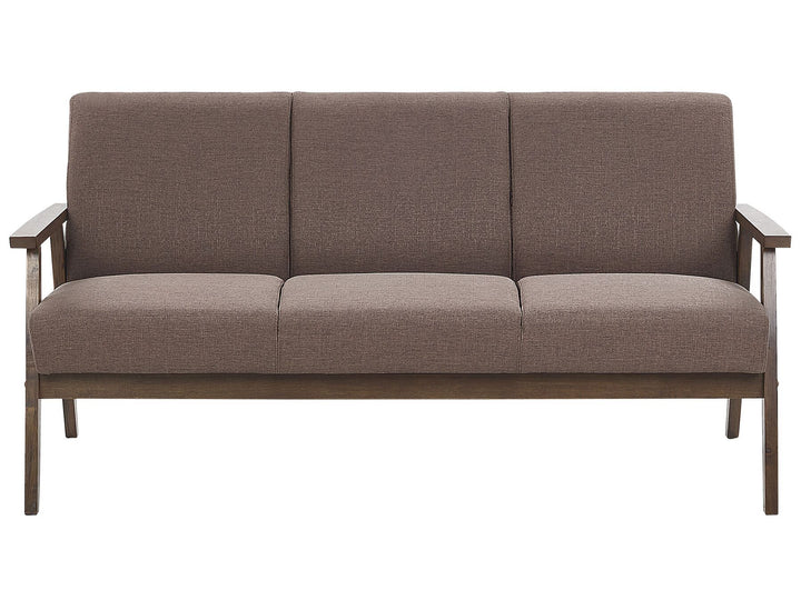 Asnes 3 Seater Fabric Sofa Brown