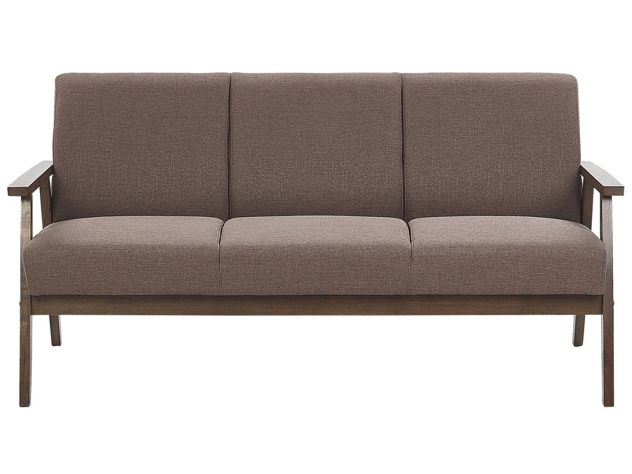 Asnes 3 Seater Fabric Sofa Brown