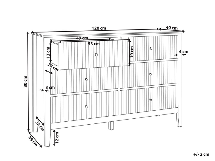 Rex 6 Drawer Chest White