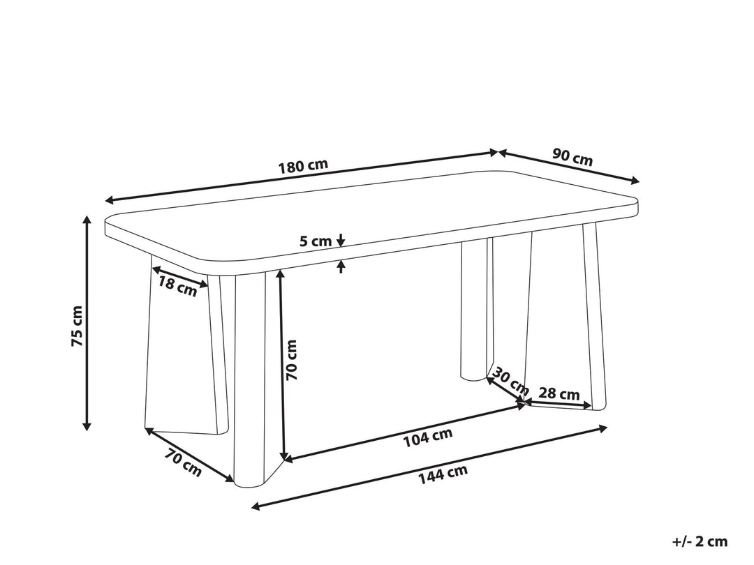 Latwana Dining Table 180 x 90 cm Black