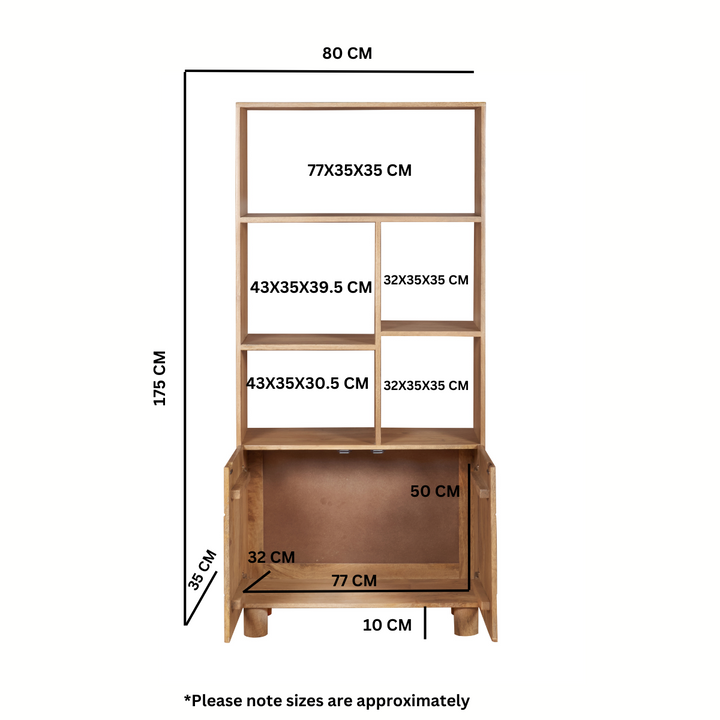 Austin Solid Mango Wood Bookcase