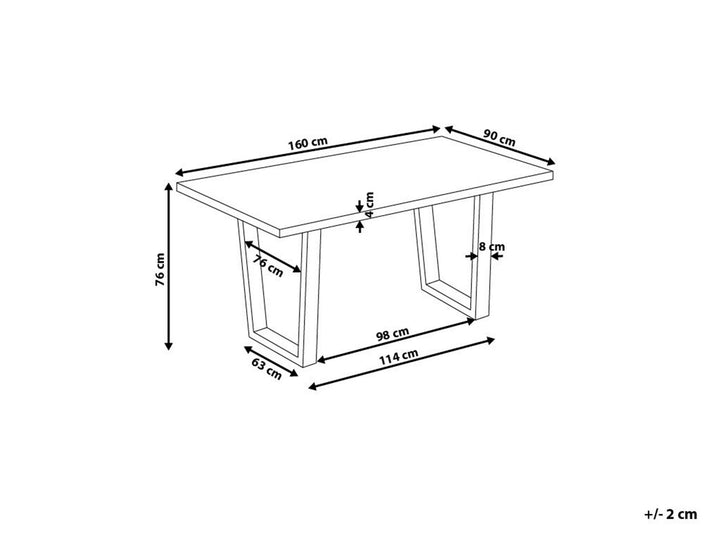Zamir Dining Table 160 x 90 cm Dark Wood