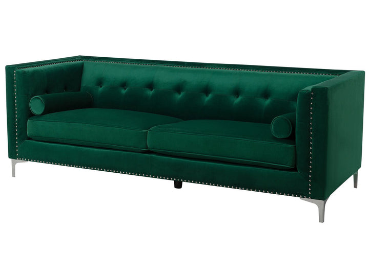 Avaldsenes 3 Seater Velvet Sofa Emerald Green