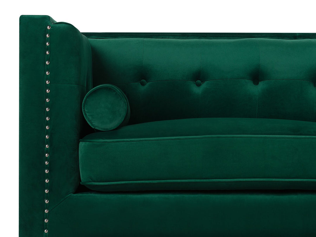 Avaldsenes 3 Seater Velvet Sofa Emerald Green