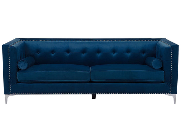 Avaldsenes 3 Seater Velvet Sofa Navy Blue