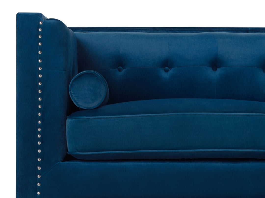 Avaldsenes 3 Seater Velvet Sofa Navy Blue