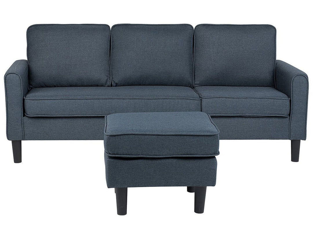 Avesta 3 Seater Fabric Sofa with Ottoman Dark Grey