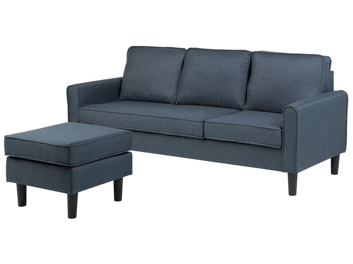 Avesta 3 Seater Fabric Sofa with Ottoman Dark Grey