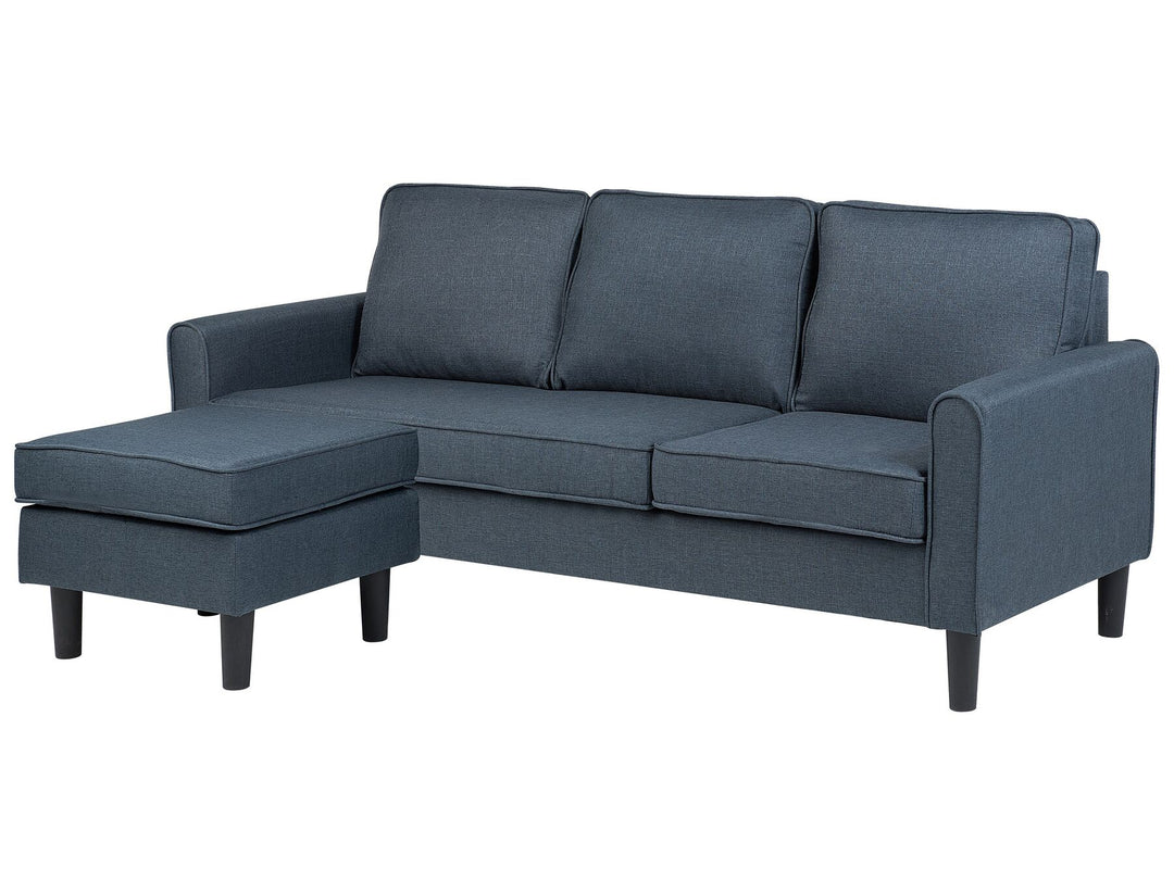 Avesta 3 Seater Fabric Sofa with Ottoman Dark Grey