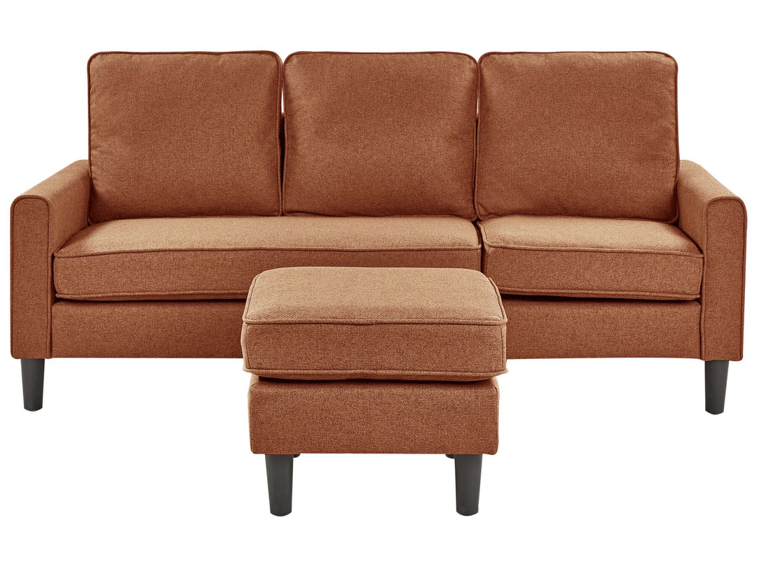 Avesta 3 Seater Fabric Sofa with Ottoman Golden Brown