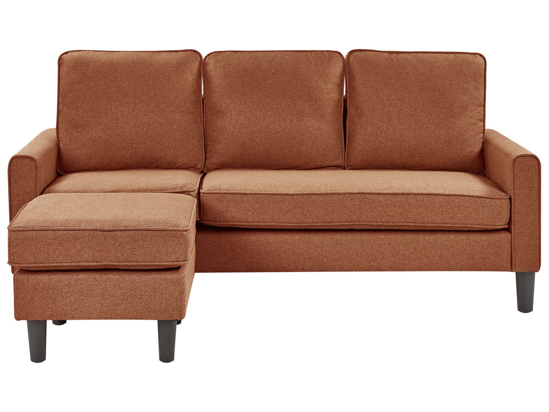 Avesta 3 Seater Fabric Sofa with Ottoman Golden Brown