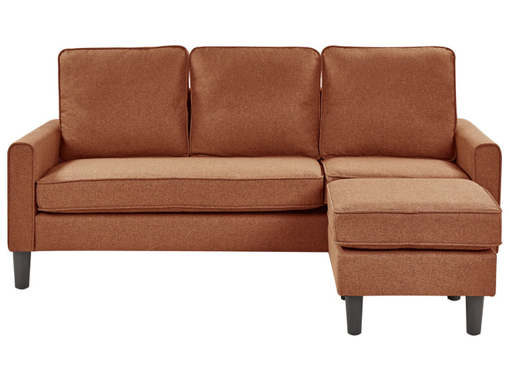 Avesta 3 Seater Fabric Sofa with Ottoman Golden Brown