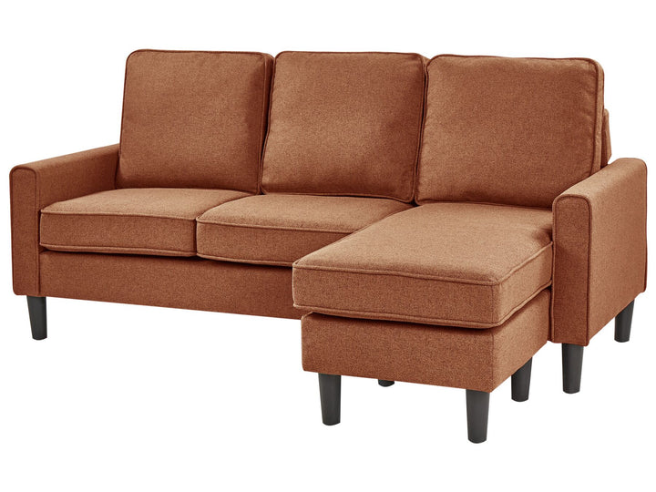 Avesta 3 Seater Fabric Sofa with Ottoman Golden Brown