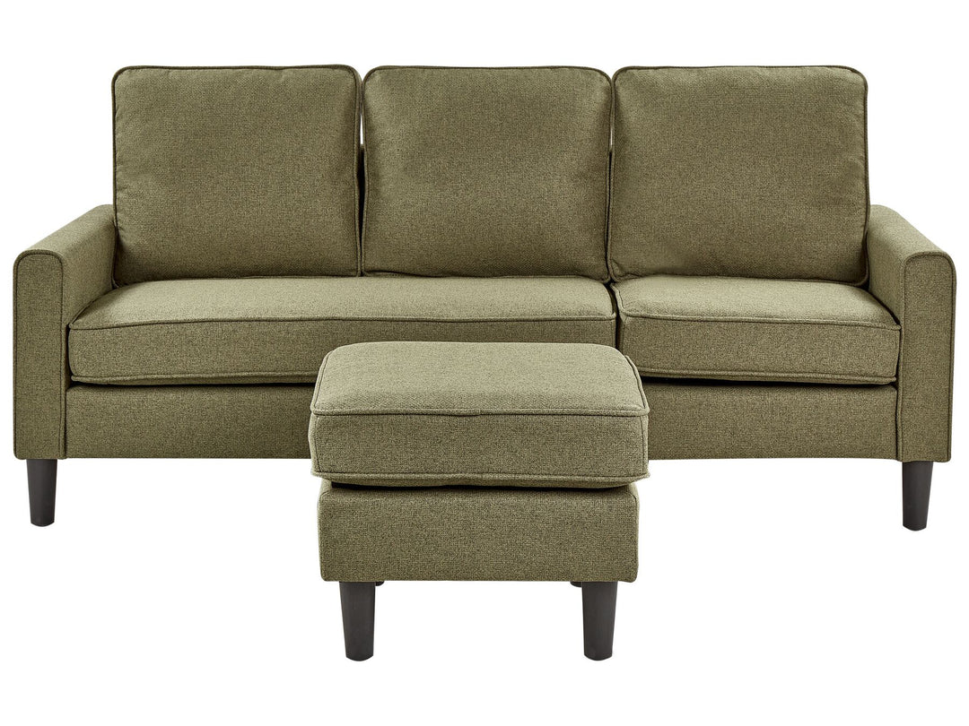 Avesta 3 Seater Fabric Sofa with Ottoman Green