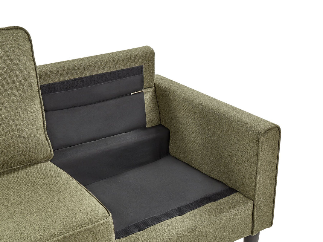 Avesta 3 Seater Fabric Sofa with Ottoman Green