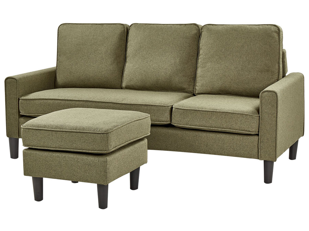 Avesta 3 Seater Fabric Sofa with Ottoman Green