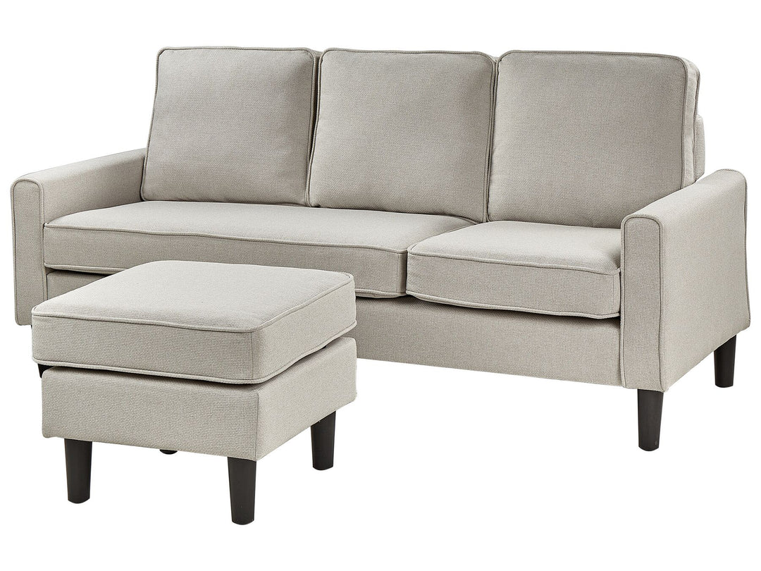 Avesta 3 Seater Fabric Sofa with Ottoman Light Beige