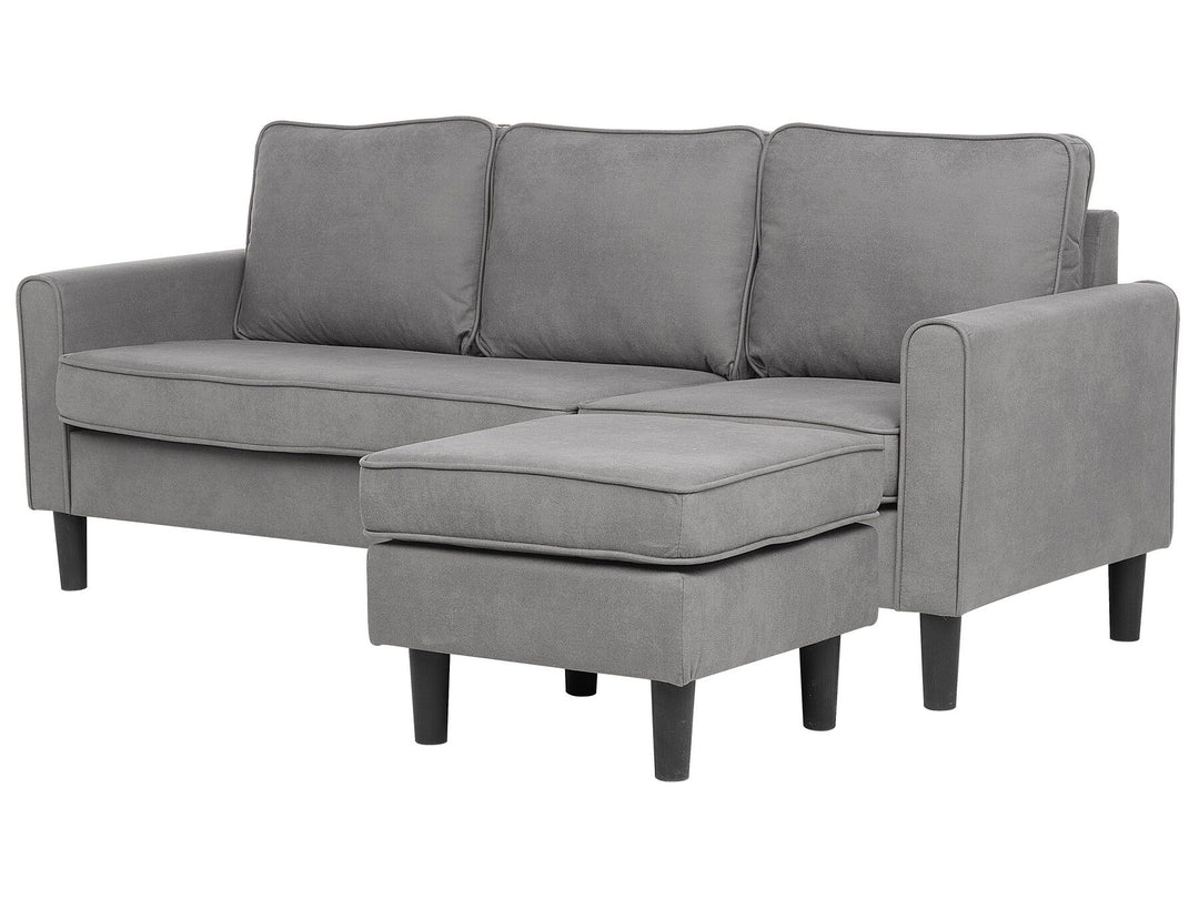 Avesta 3 Seater Fabric Sofa with Ottoman Light Grey