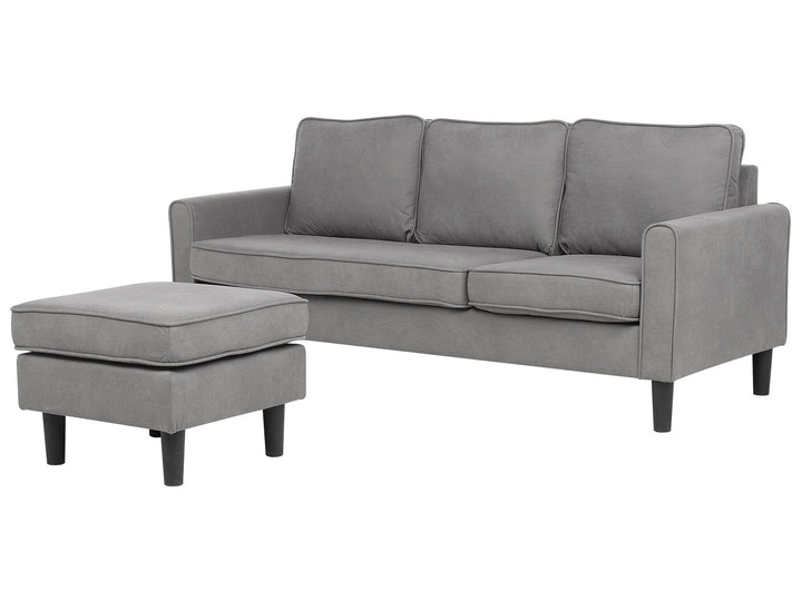 Avesta 3 Seater Fabric Sofa with Ottoman Light Grey