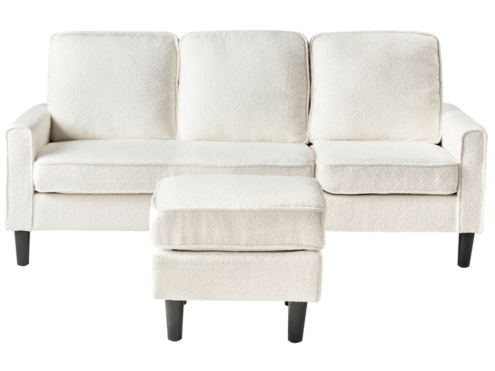 Avesta 3 Seater Sofa with Ottoman Boucle White