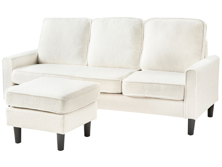 Avesta 3 Seater Sofa with Ottoman Boucle White