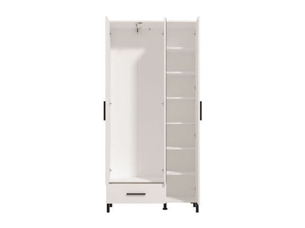 Alyssha Matte White 3 Door Mirror Wardrobe