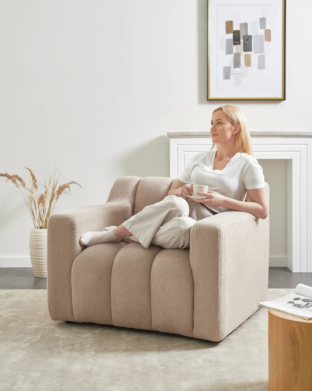 Agerup Armchair Boucle Beige