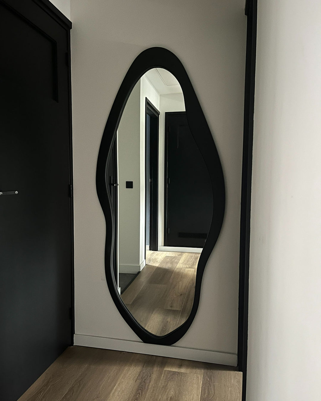 Blet Wall Mirror Wood Black