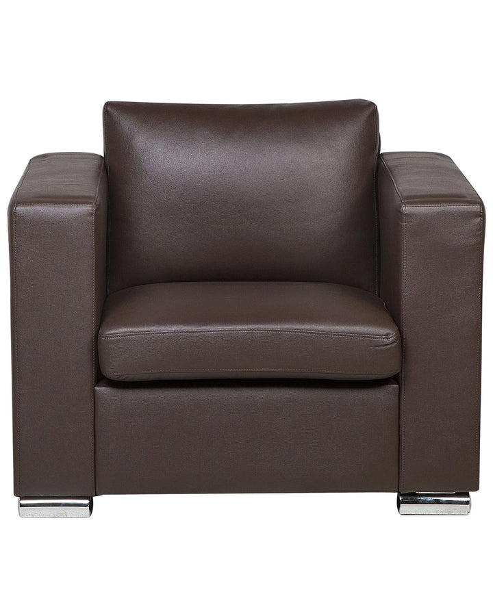 Armchair Leather Dark Brown Acevedo