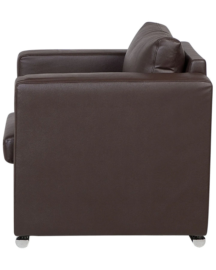 Armchair Leather Dark Brown Acevedo