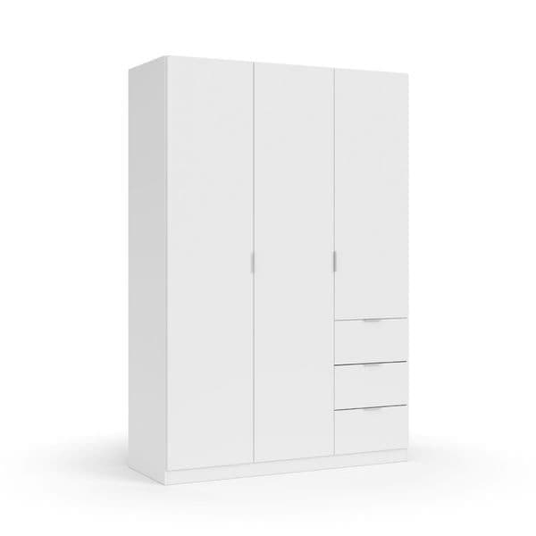 Mijah White 3-Door Multi Drawer Wardrobe